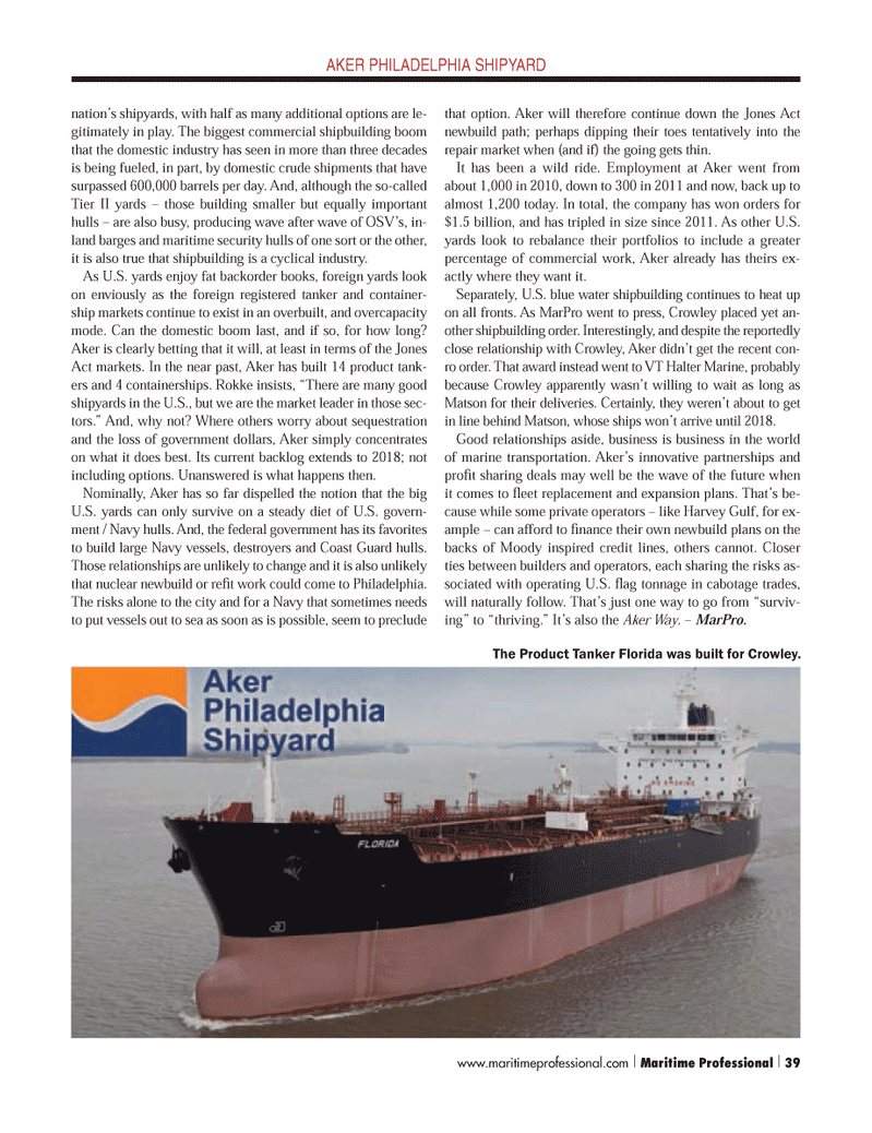 Maritime Logistics Professional Magazine, page 39,  Q4 2013