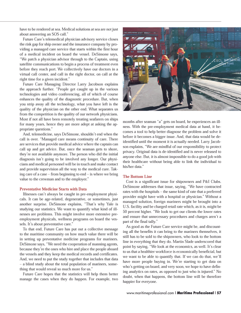 Maritime Logistics Professional Magazine, page 57,  Q1 2014