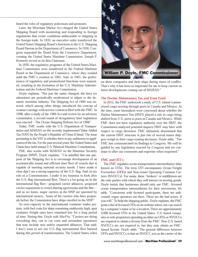 Maritime Logistics Professional Magazine, page 59,  Q1 2014