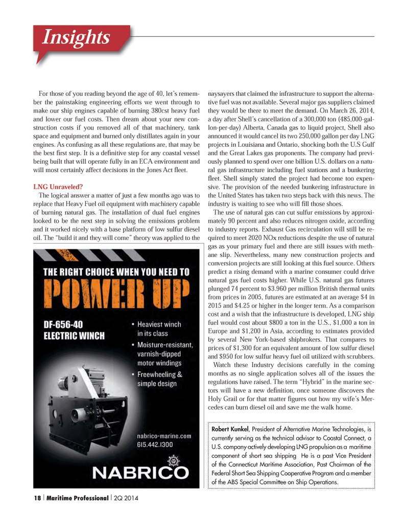 Maritime Logistics Professional Magazine, page 18,  Q2 2014