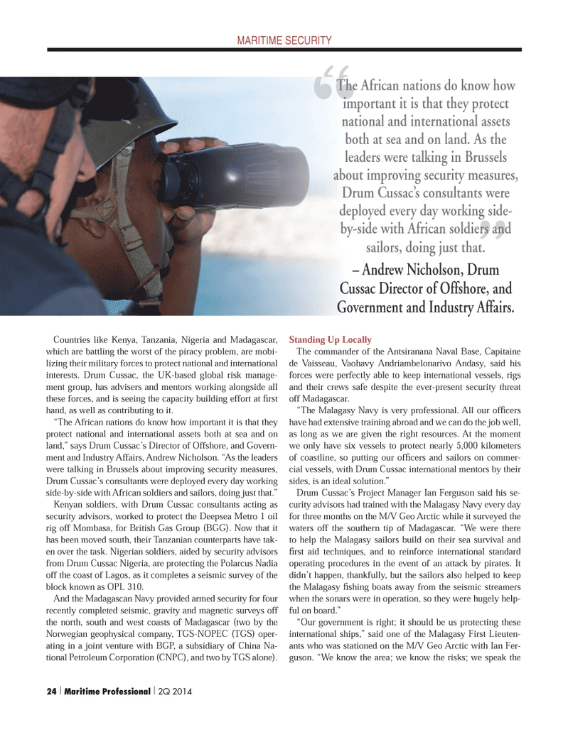 Maritime Logistics Professional Magazine, page 24,  Q2 2014