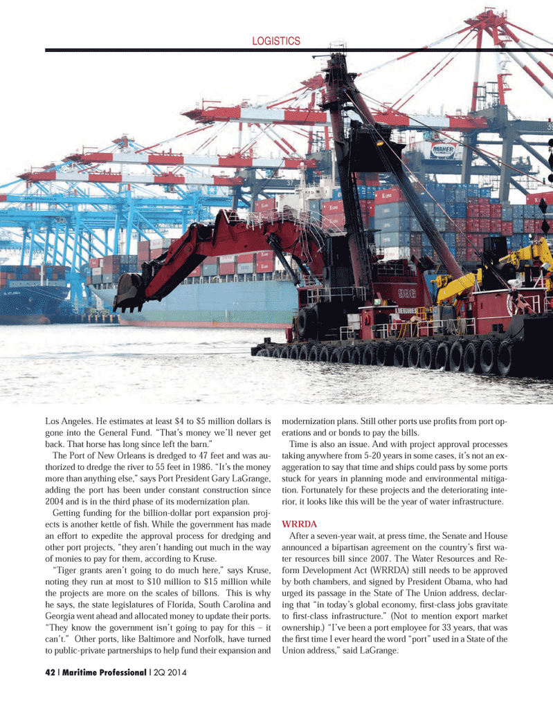 Maritime Logistics Professional Magazine, page 42,  Q2 2014