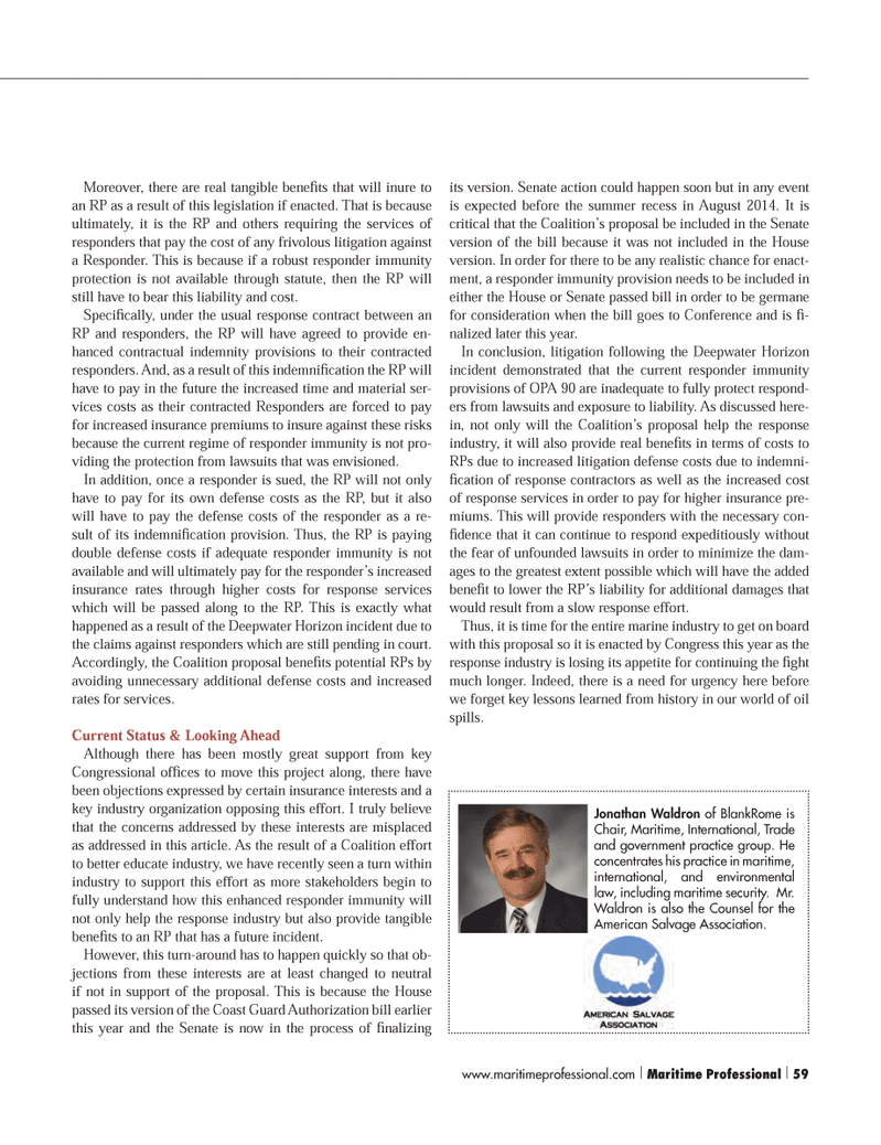 Maritime Logistics Professional Magazine, page 59,  Q2 2014