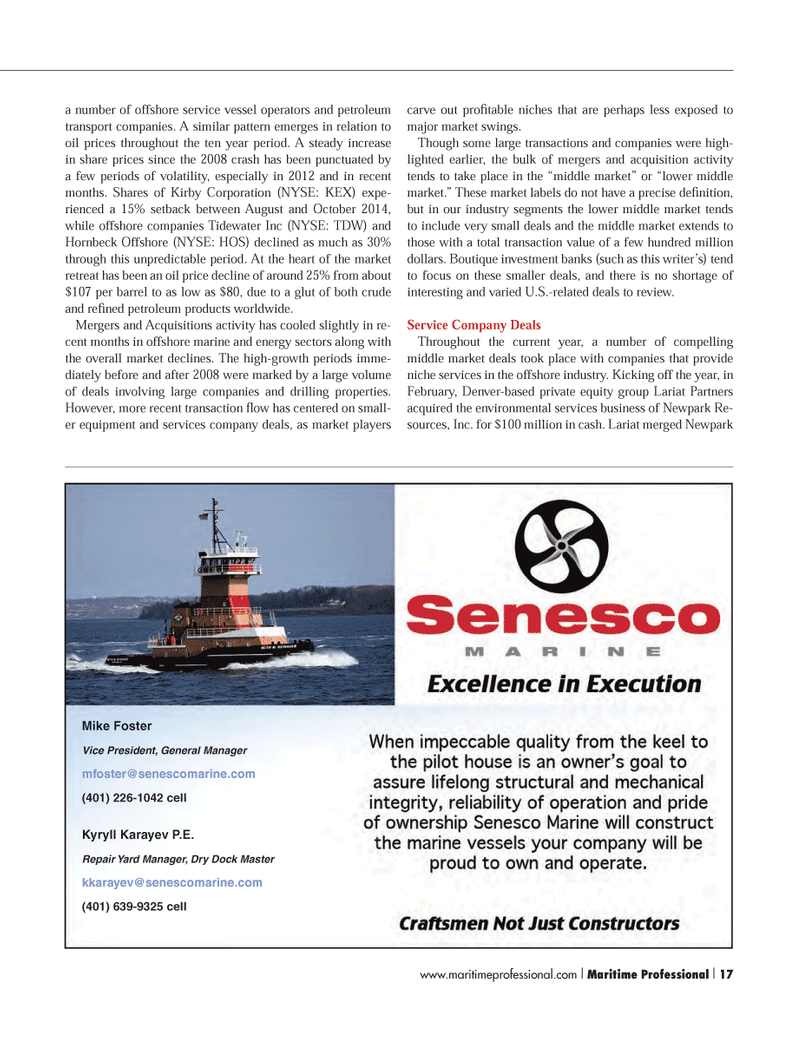 Maritime Logistics Professional Magazine, page 17,  Q4 2014