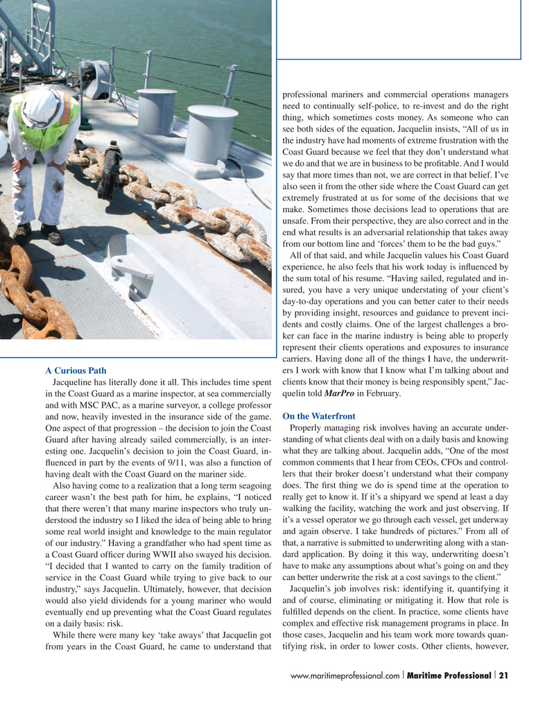 Maritime Logistics Professional Magazine, page 21,  Q1 2015