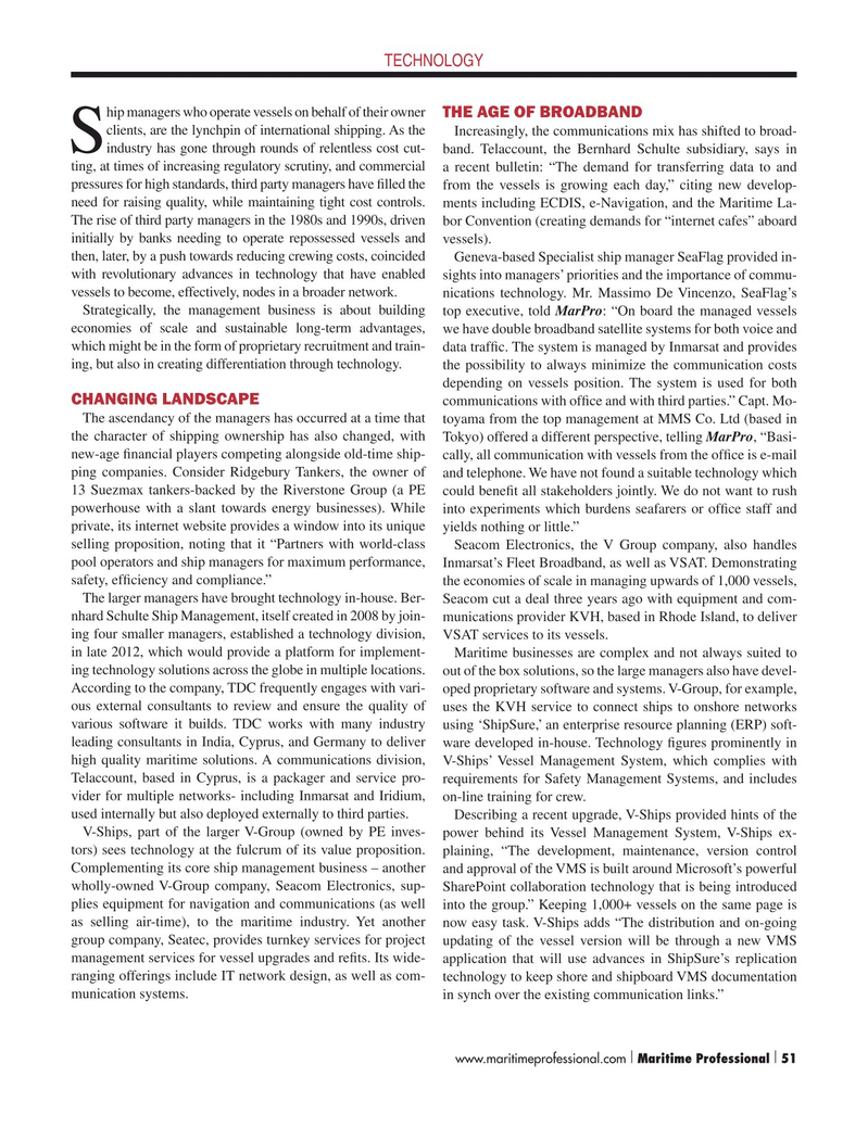 Maritime Logistics Professional Magazine, page 51,  Q1 2015