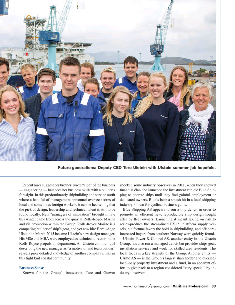 Maritime Logistics Professional Magazine, page 33,  Q2 2015