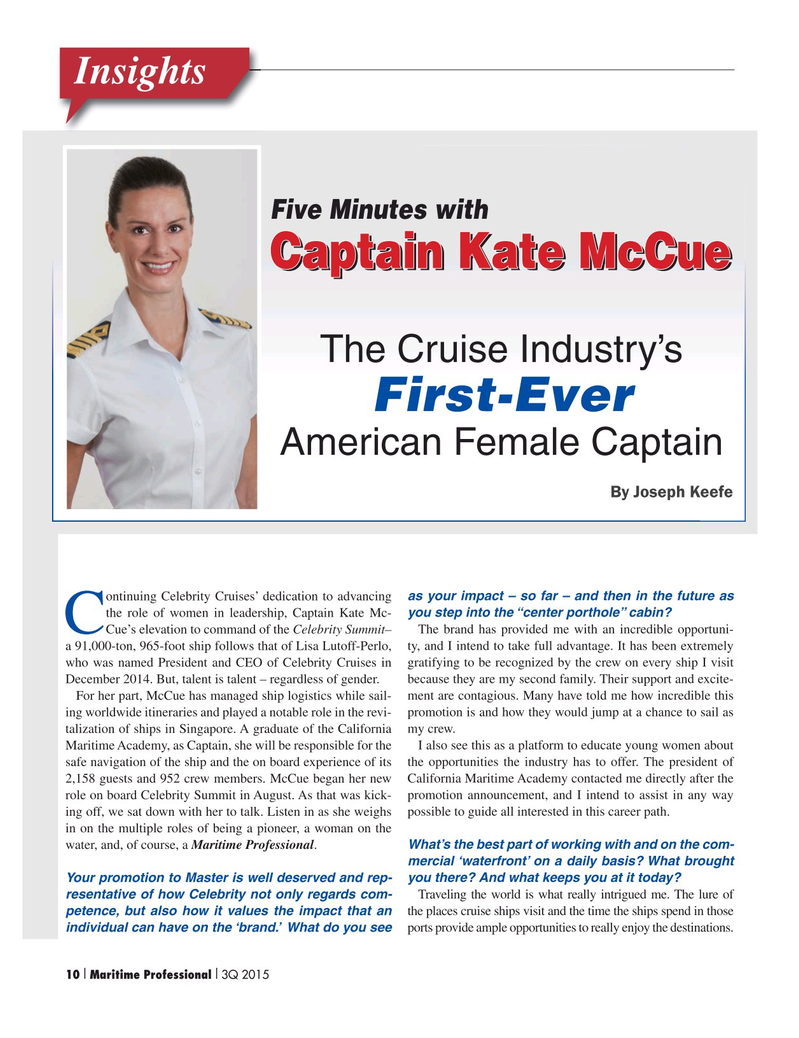 Maritime Logistics Professional Magazine, page 10,  Q3 2015