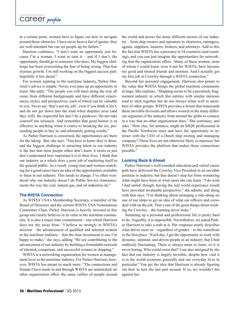 Maritime Logistics Professional Magazine, page 26,  Q3 2015