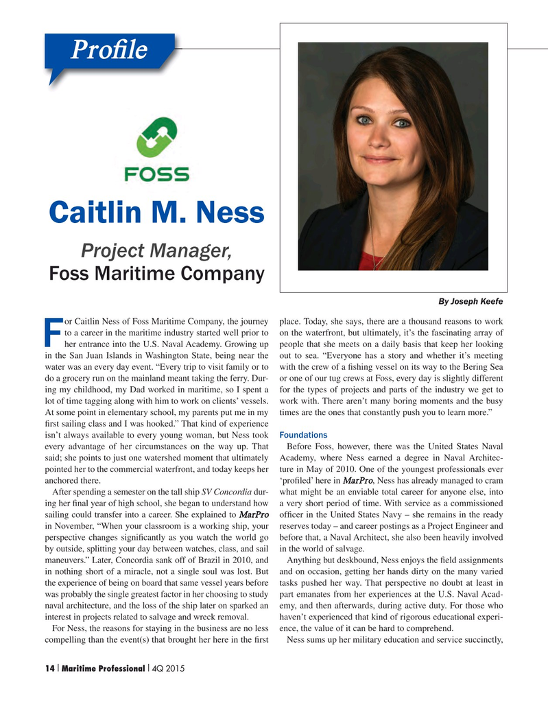 Maritime Logistics Professional Magazine, page 14,  Q4 2015