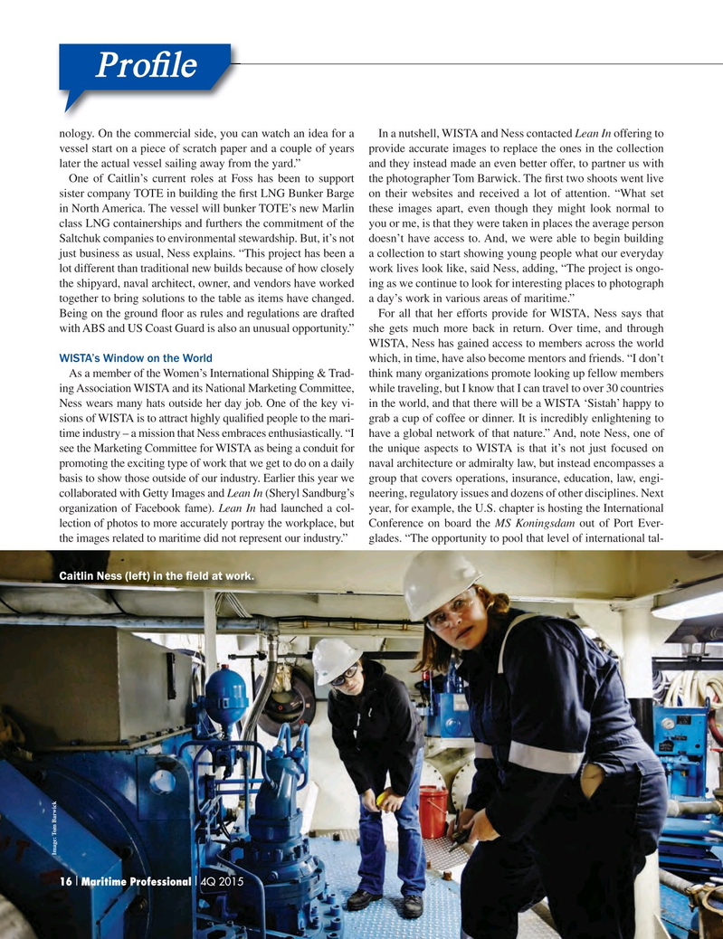 Maritime Logistics Professional Magazine, page 16,  Q4 2015