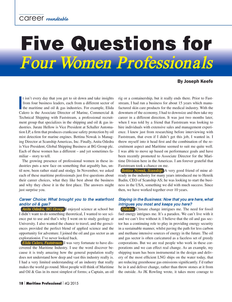 Maritime Logistics Professional Magazine, page 18,  Q4 2015