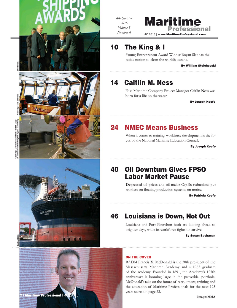Maritime Logistics Professional Magazine, page 2,  Q4 2015