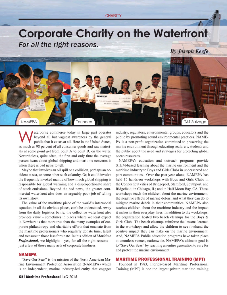 Maritime Logistics Professional Magazine, page 52,  Q4 2015