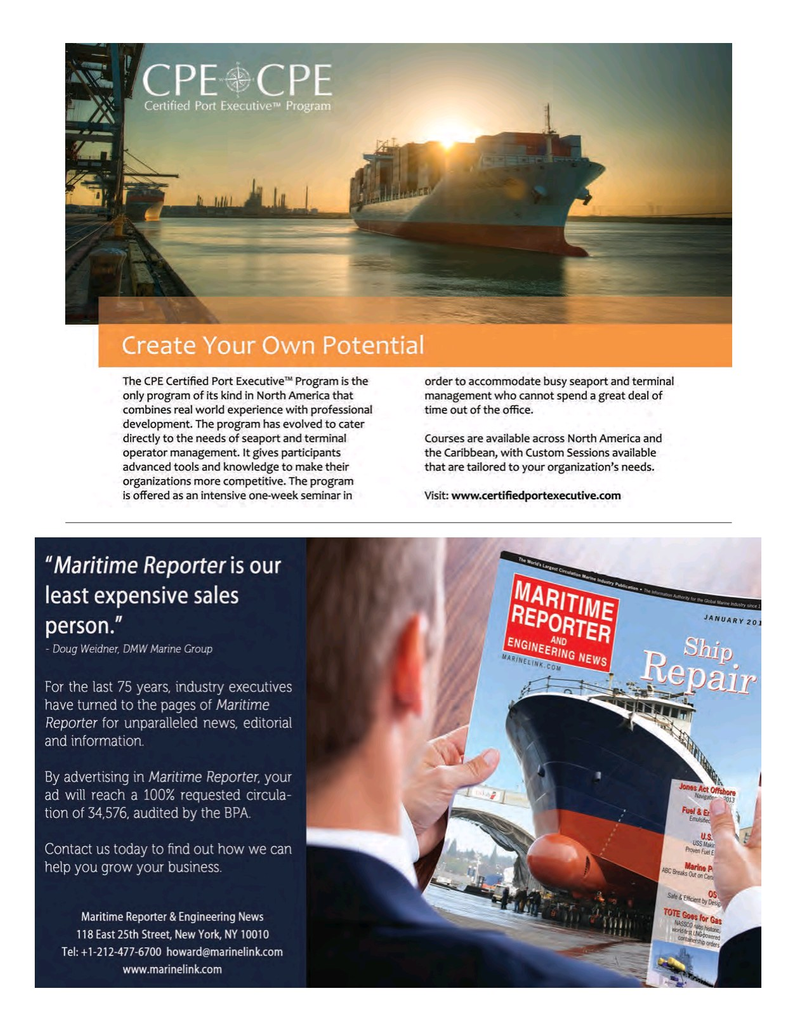 Maritime Logistics Professional Magazine, page 9,  Q1 2016