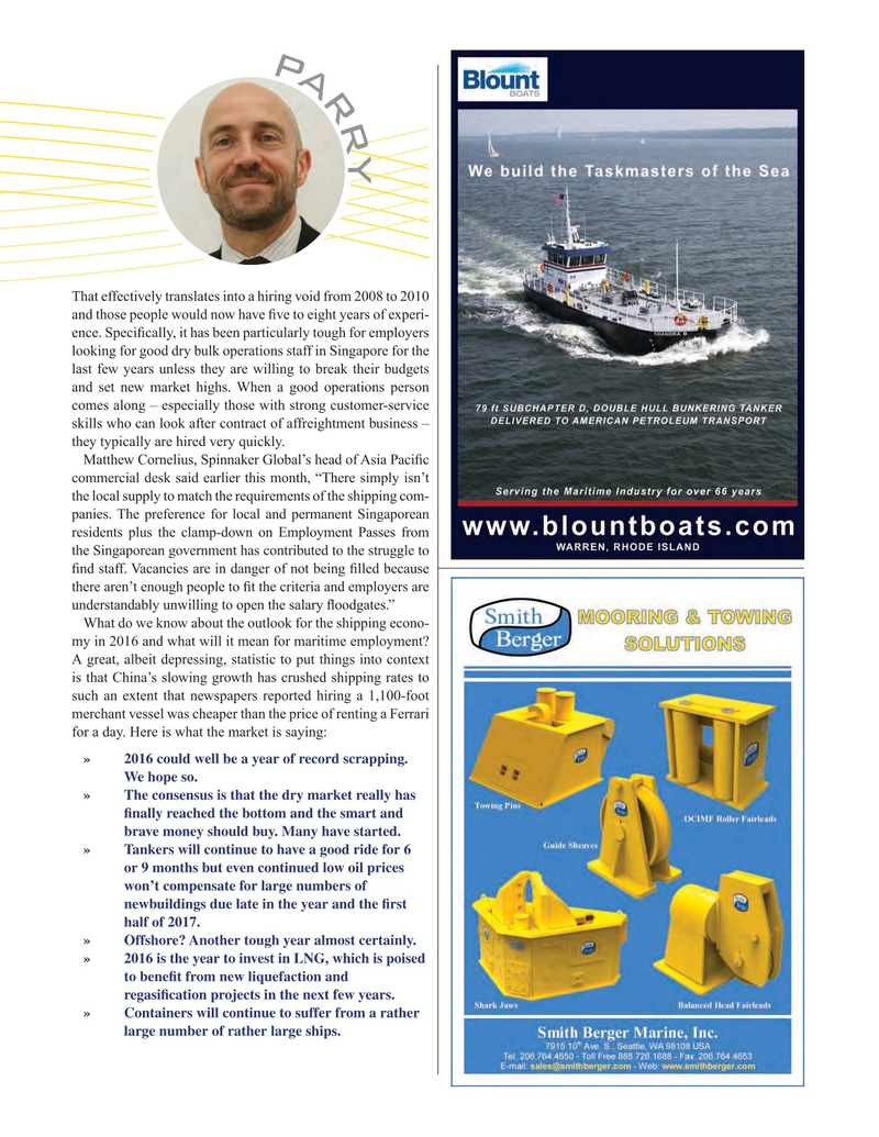 Maritime Logistics Professional Magazine, page 17,  Q1 2016