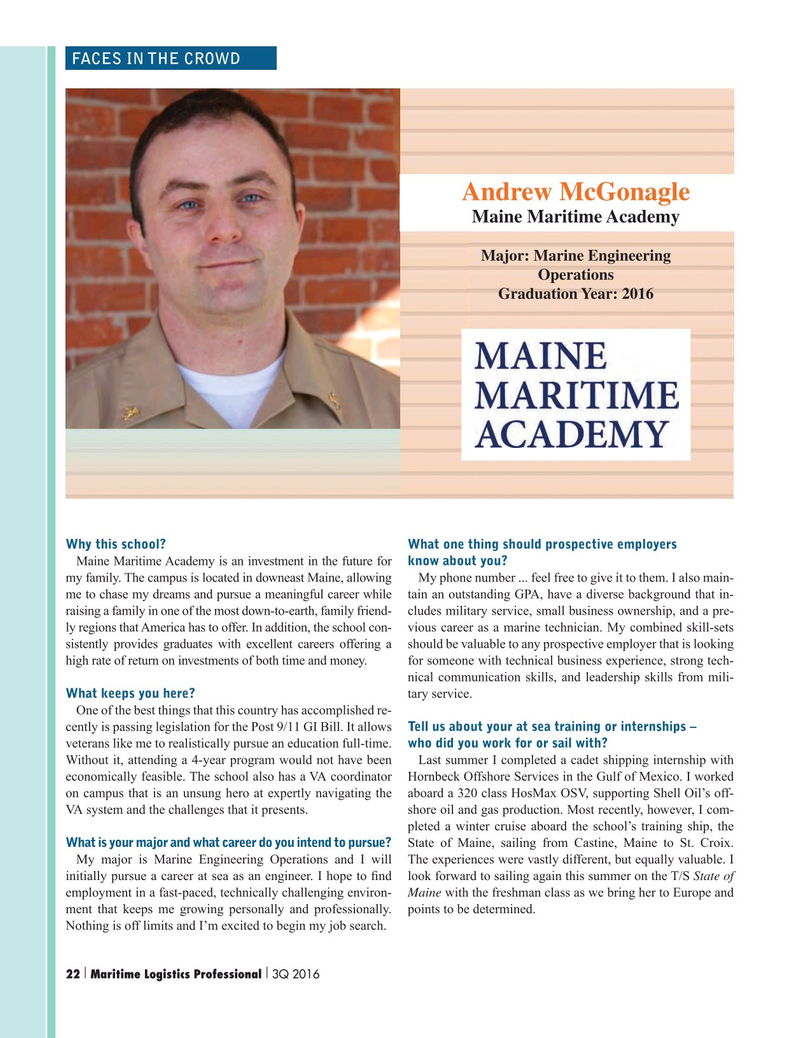 Maritime Logistics Professional Magazine, page 22,  Q3 2016