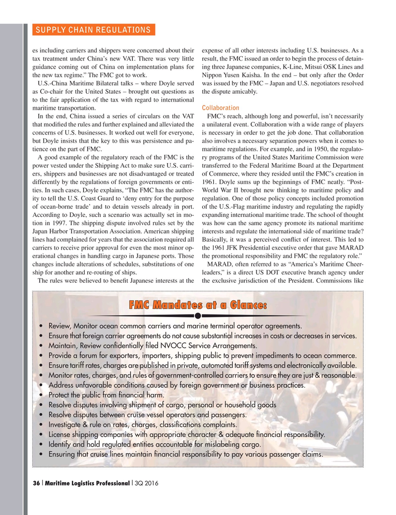 Maritime Logistics Professional Magazine, page 36,  Q3 2016