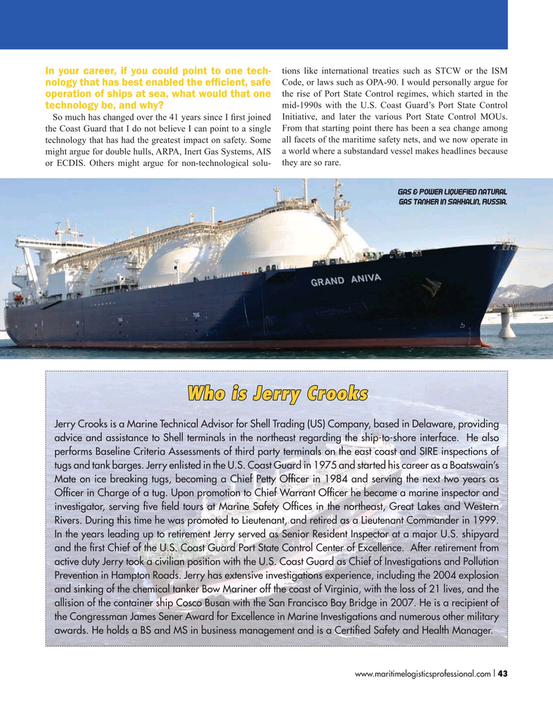 Maritime Logistics Professional Magazine, page 43,  Q3 2016