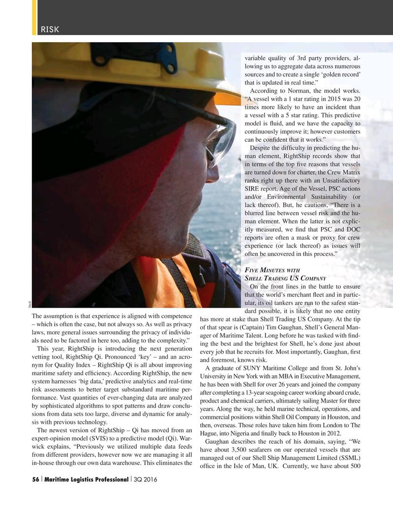Maritime Logistics Professional Magazine, page 56,  Q3 2016