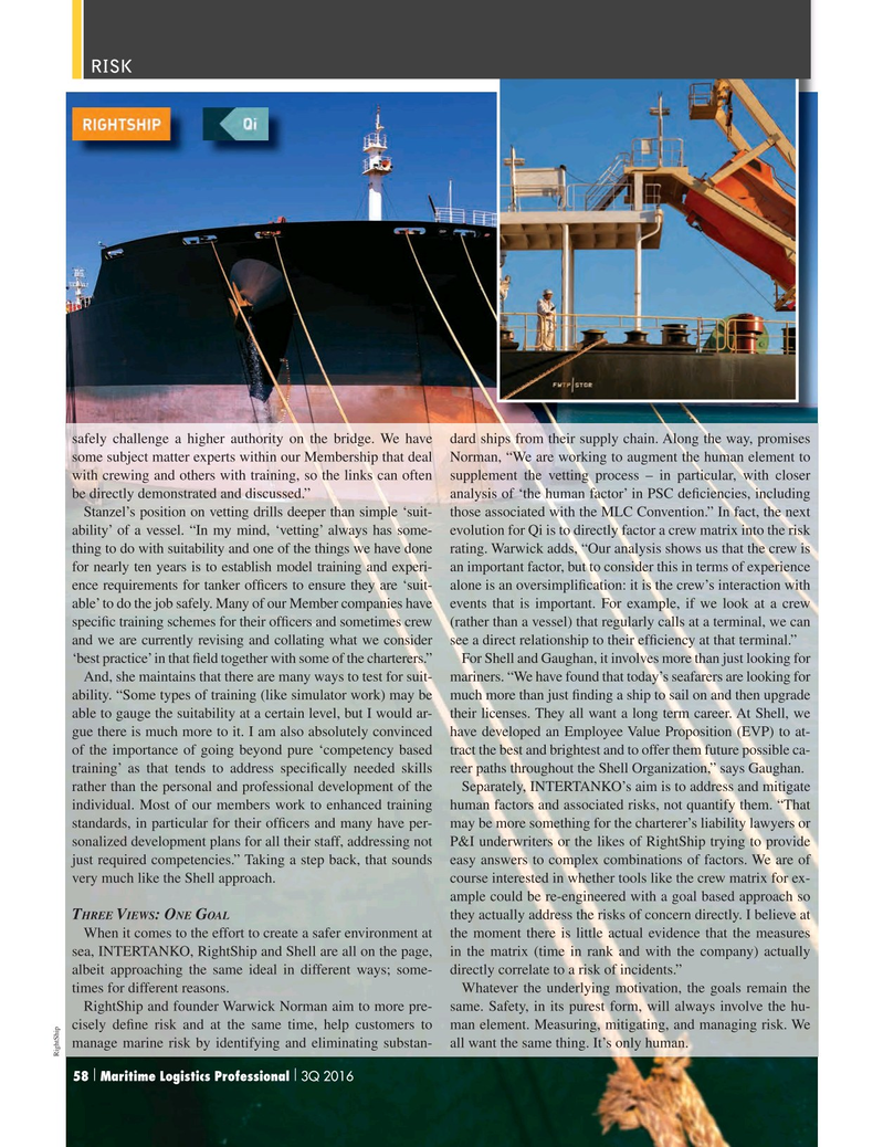Maritime Logistics Professional Magazine, page 58,  Q3 2016