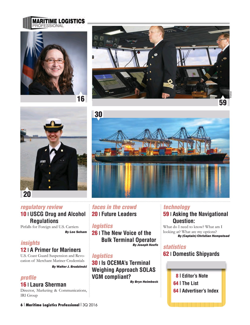 Maritime Logistics Professional Magazine, page 6,  Q3 2016