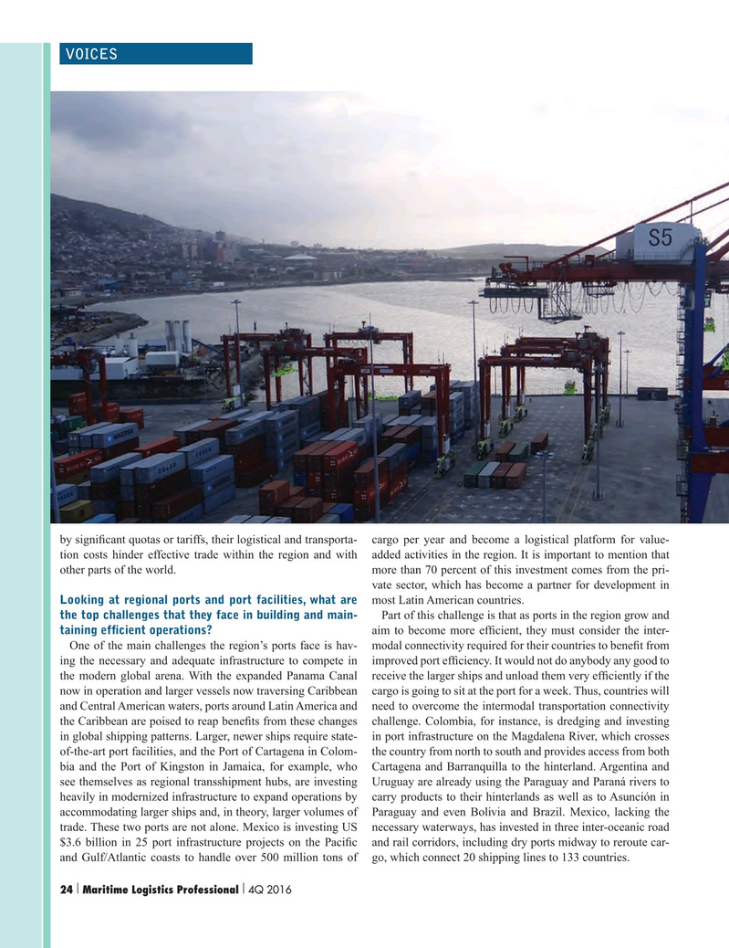 Maritime Logistics Professional Magazine, page 24,  Q4 2016