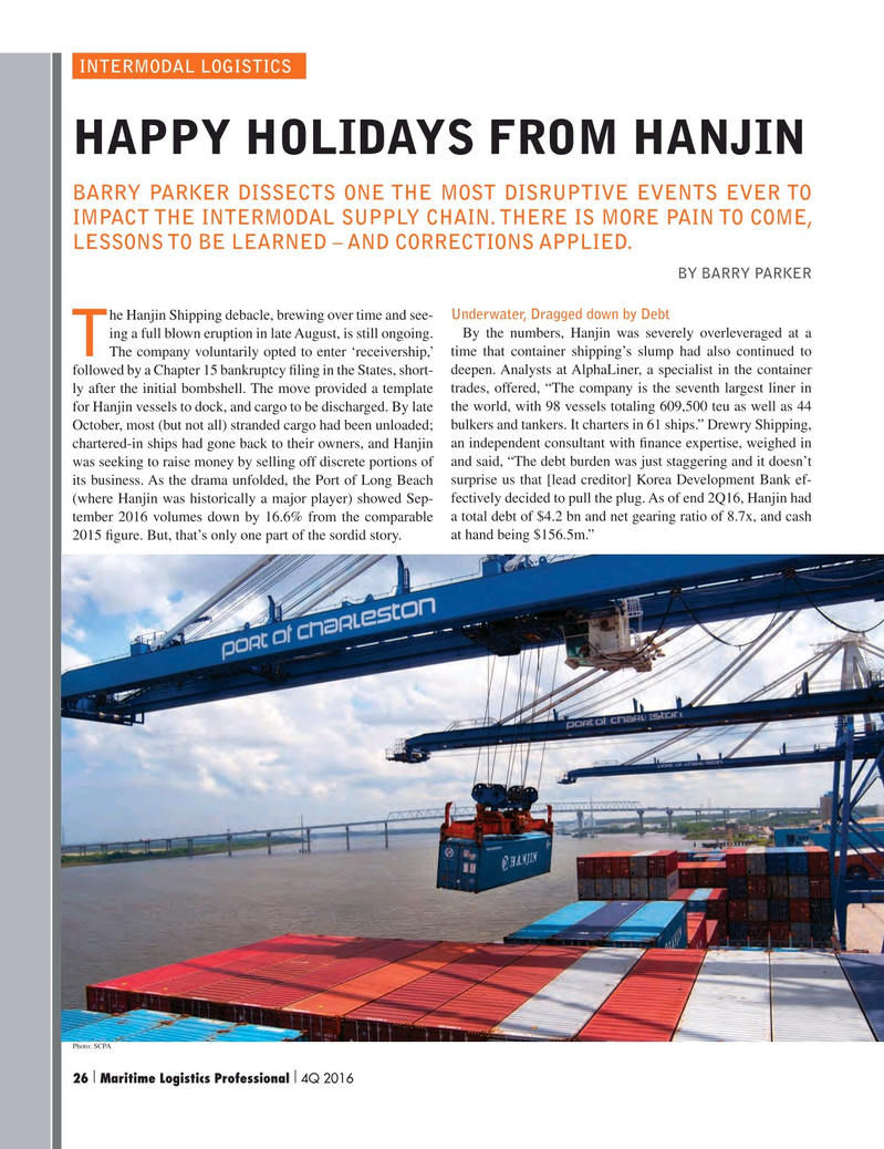 Maritime Logistics Professional Magazine, page 26,  Q4 2016