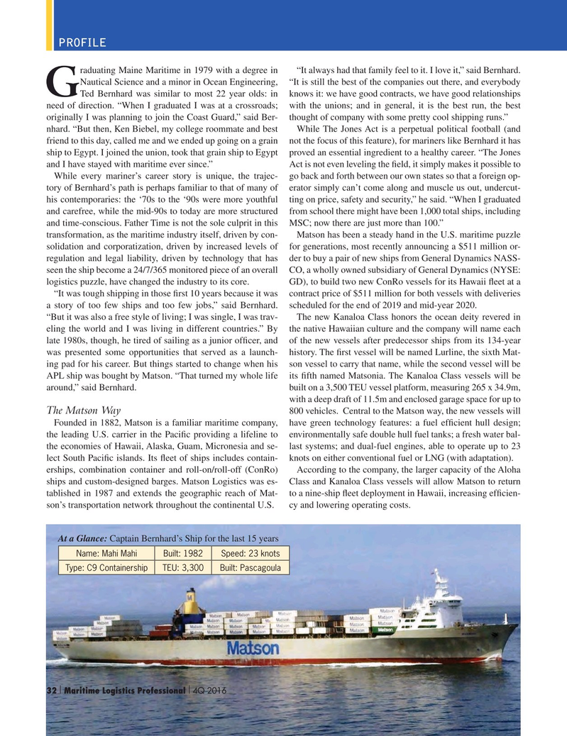 Maritime Logistics Professional Magazine, page 32,  Q4 2016