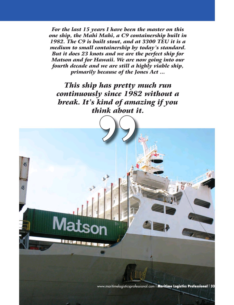 Maritime Logistics Professional Magazine, page 33,  Q4 2016