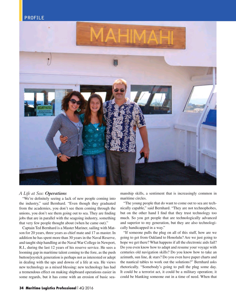 Maritime Logistics Professional Magazine, page 34,  Q4 2016