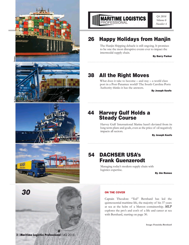 Maritime Logistics Professional Magazine, page 2,  Q4 2016