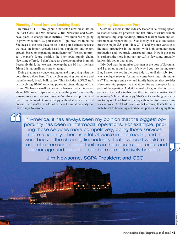 Maritime Logistics Professional Magazine, page 43,  Q4 2016