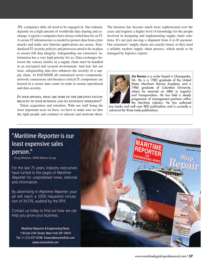 Maritime Logistics Professional Magazine, page 57,  Q4 2016