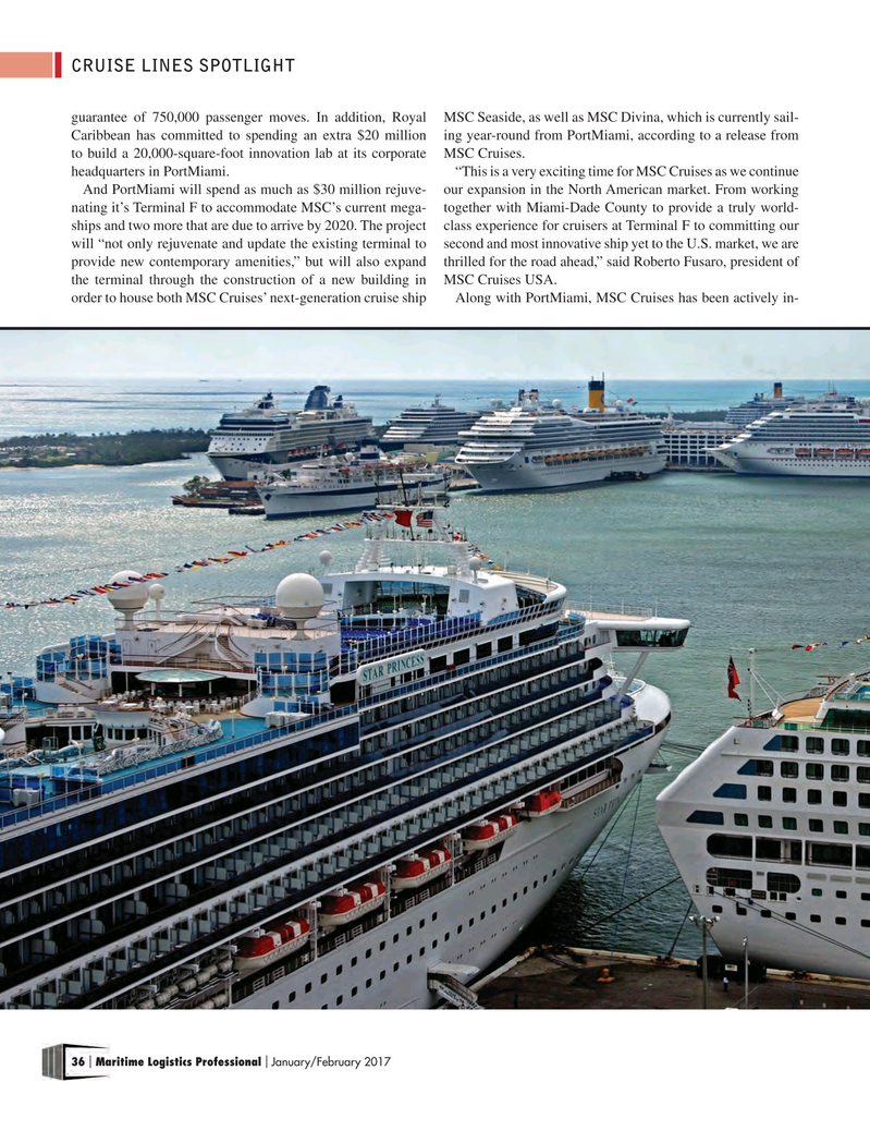 Maritime Logistics Professional Magazine, page 36,  Jan/Feb 2017