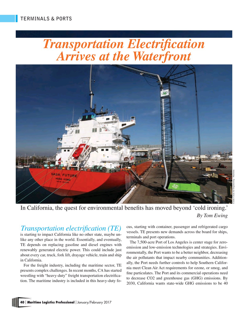 Maritime Logistics Professional Magazine, page 40,  Jan/Feb 2017