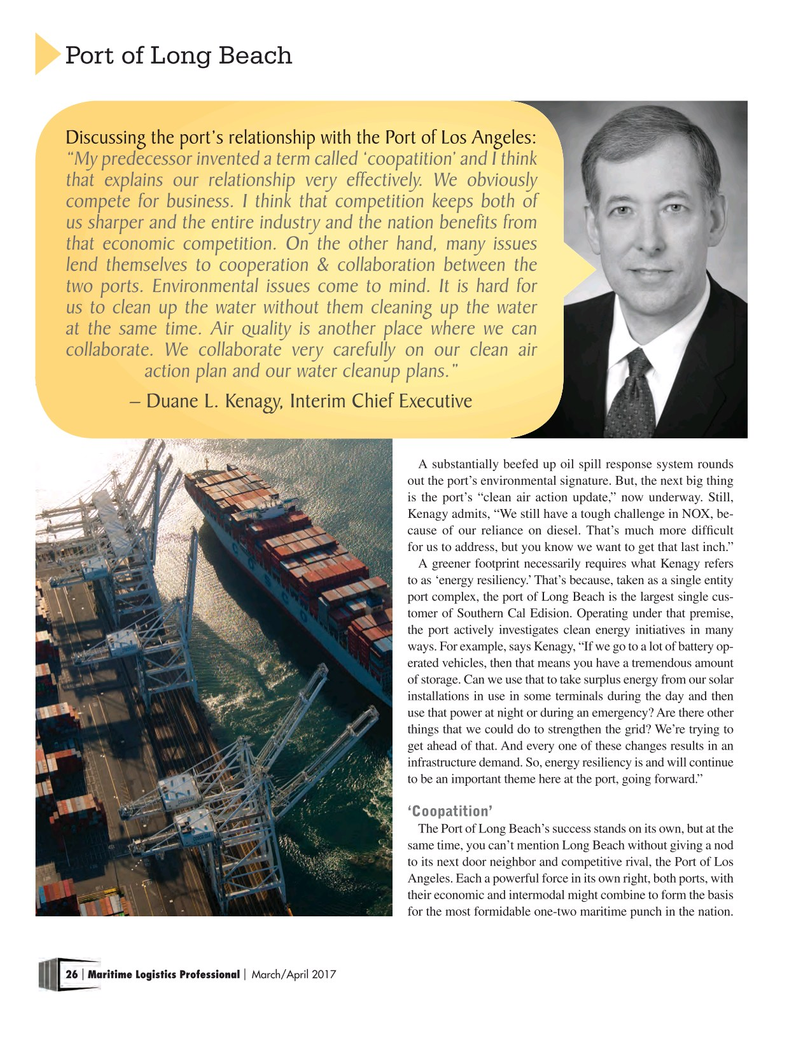 Maritime Logistics Professional Magazine, page 26,  Mar/Apr 2017