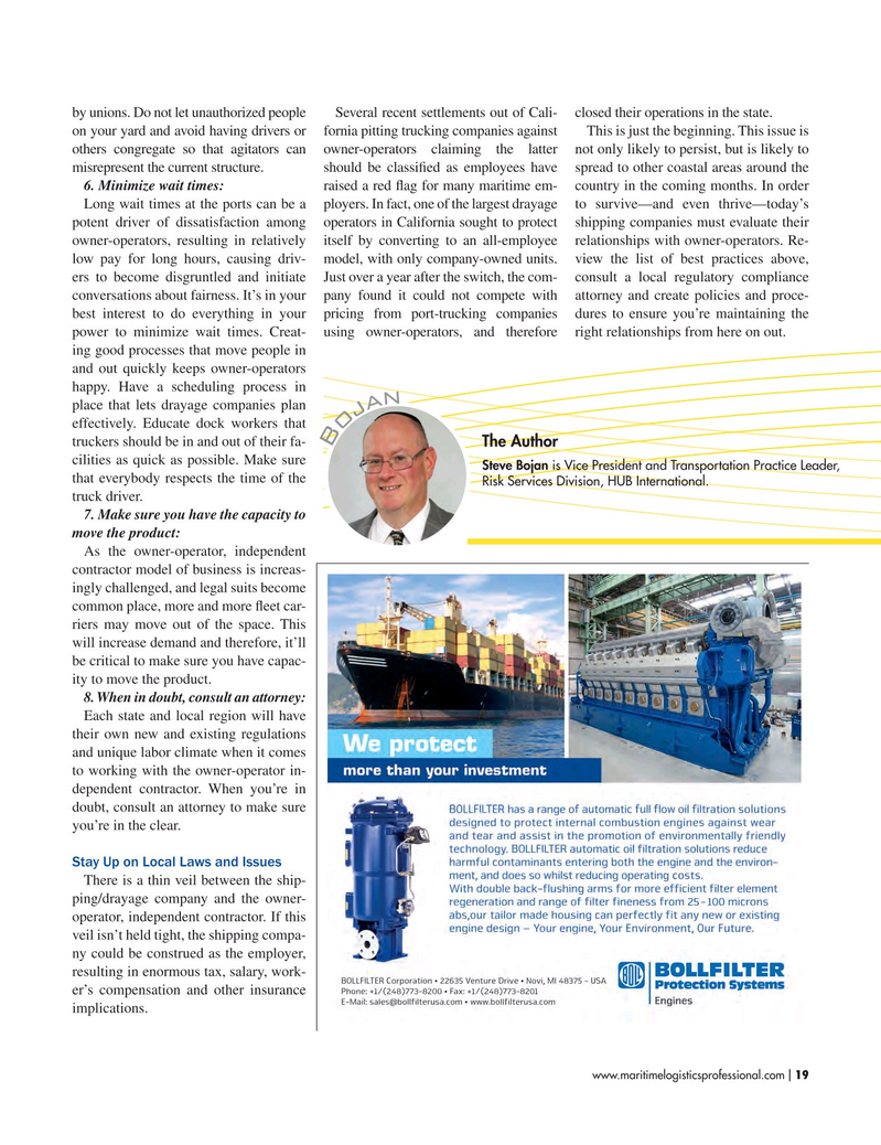 Maritime Logistics Professional Magazine, page 19,  May/Jun 2017
