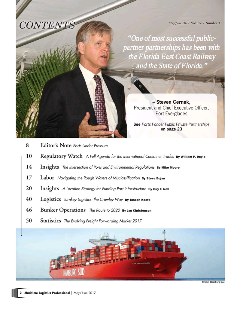 Maritime Logistics Professional Magazine, page 2,  May/Jun 2017
