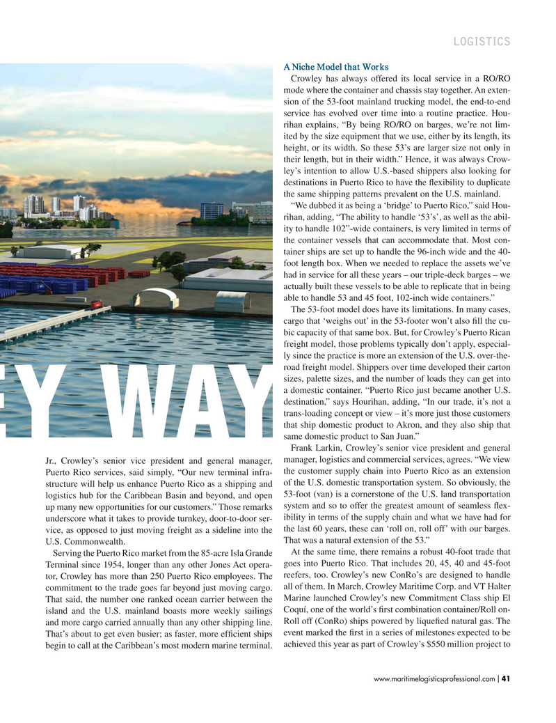 Maritime Logistics Professional Magazine, page 41,  May/Jun 2017