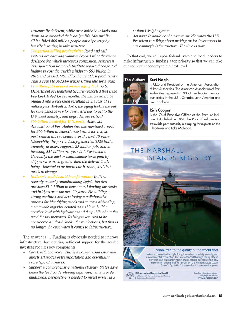 Maritime Logistics Professional Magazine, page 15,  Jul/Aug 2017