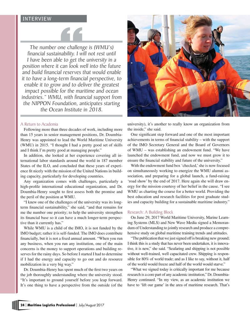 Maritime Logistics Professional Magazine, page 24,  Jul/Aug 2017