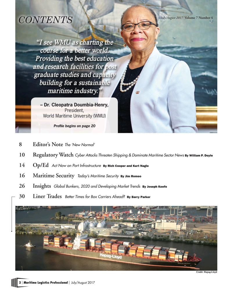 Maritime Logistics Professional Magazine, page 2,  Jul/Aug 2017