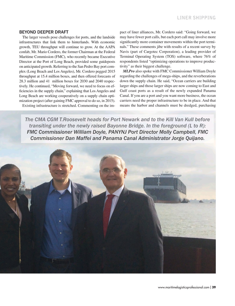 Maritime Logistics Professional Magazine, page 39,  Sep/Oct 2017