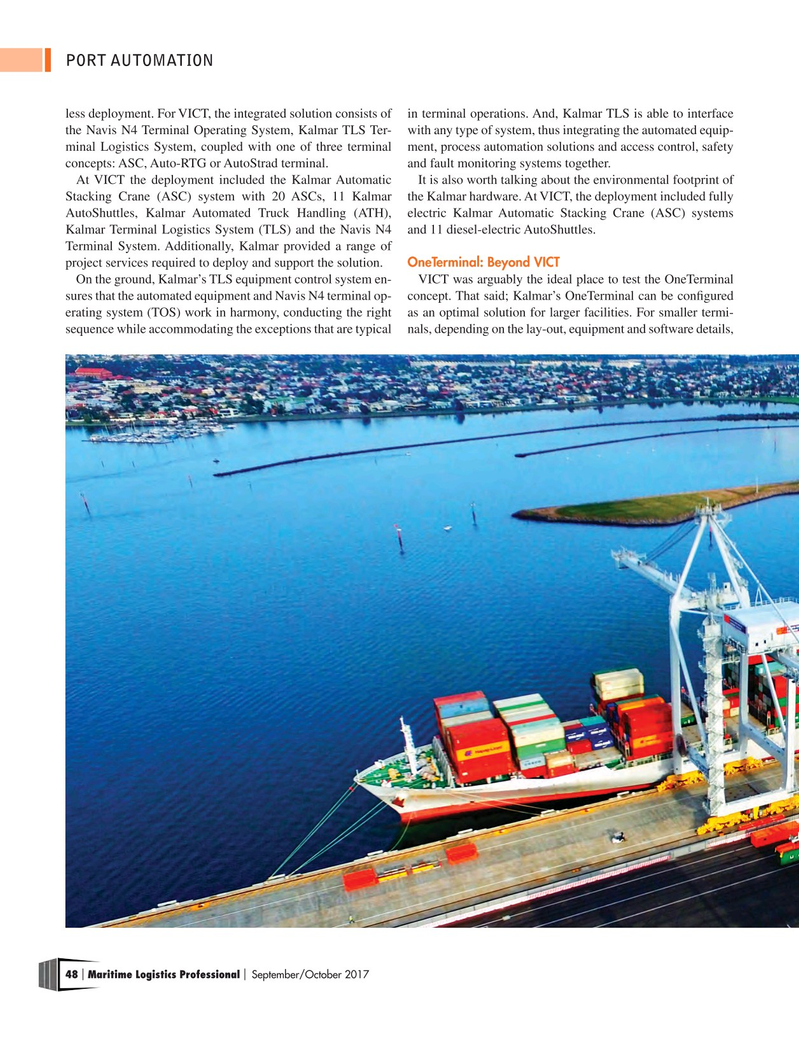 Maritime Logistics Professional Magazine, page 48,  Sep/Oct 2017