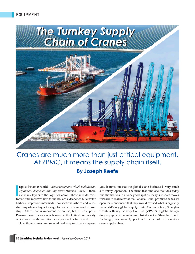 Maritime Logistics Professional Magazine, page 50,  Sep/Oct 2017