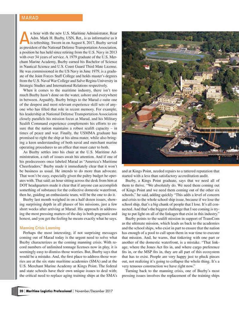Maritime Logistics Professional Magazine, page 20,  Nov/Dec 2017