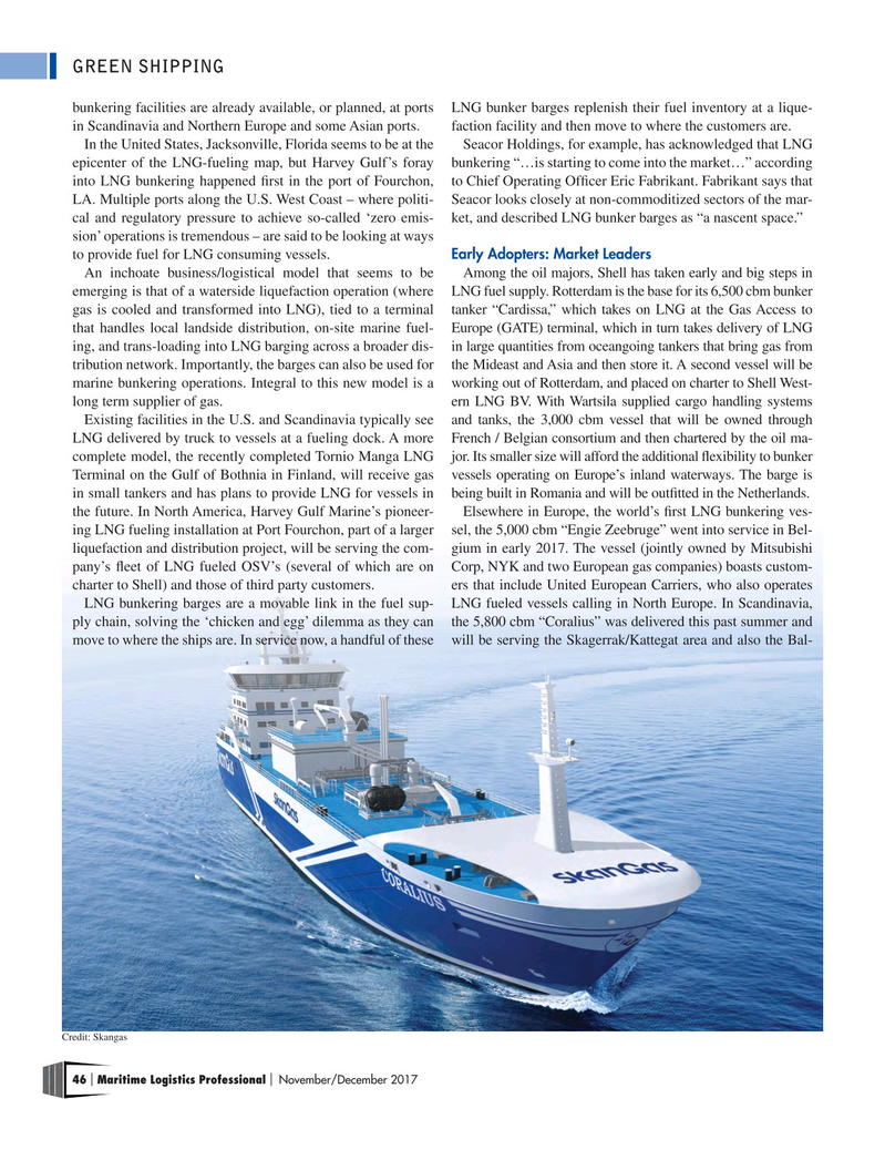 Maritime Logistics Professional Magazine, page 46,  Nov/Dec 2017