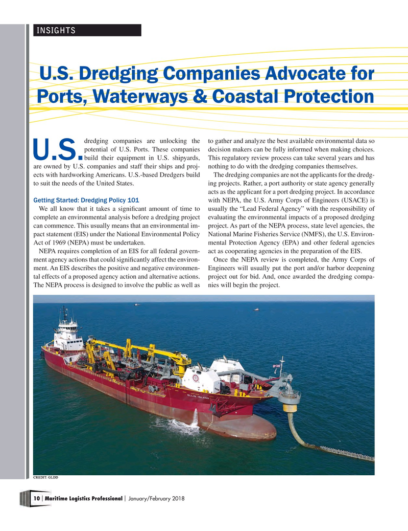 Maritime Logistics Professional Magazine, page 10,  Jan/Feb 2018