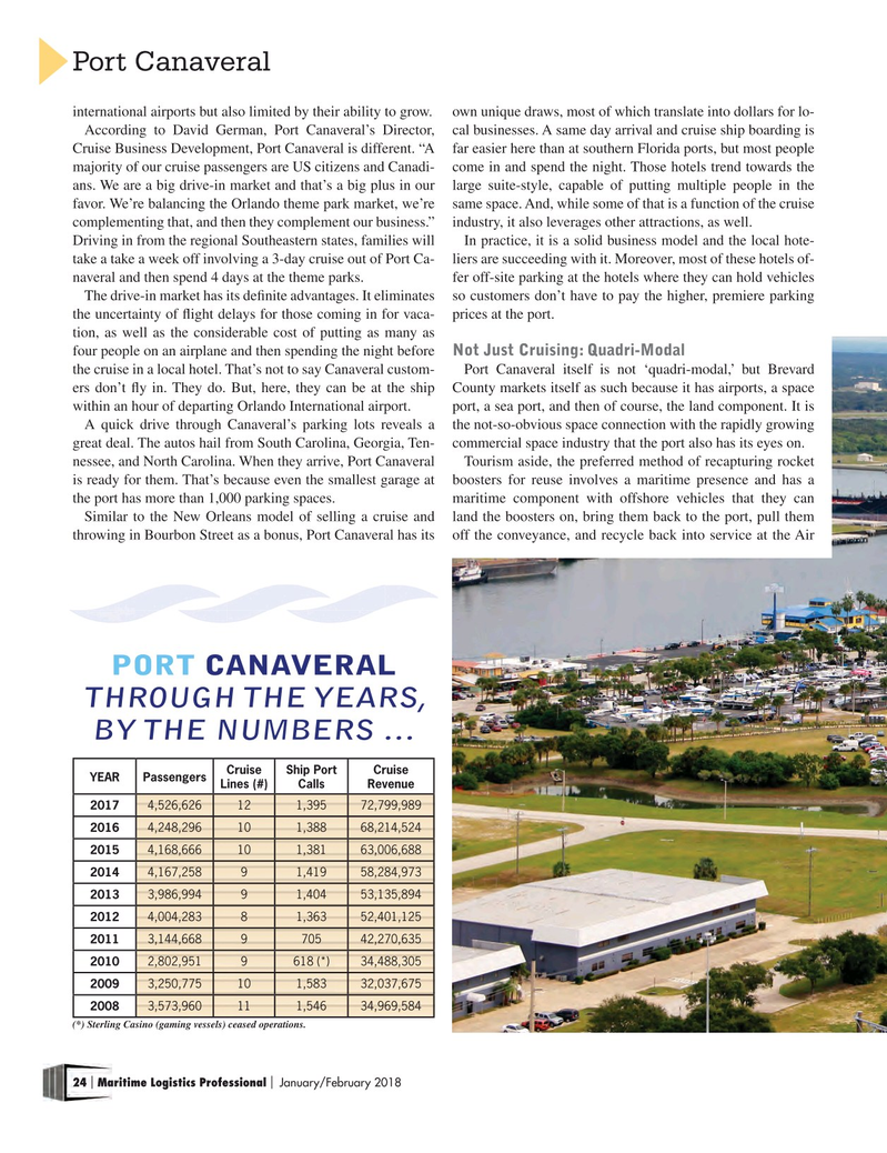 Maritime Logistics Professional Magazine, page 24,  Jan/Feb 2018